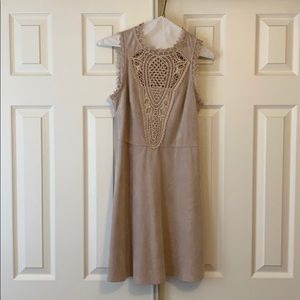 Suede Khaki/Cream Dress